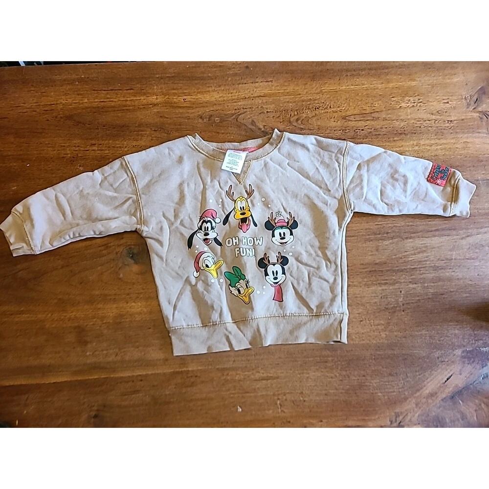 Disney Mickey Mouse Holiday Christmas Crew Sweatshirt 2t